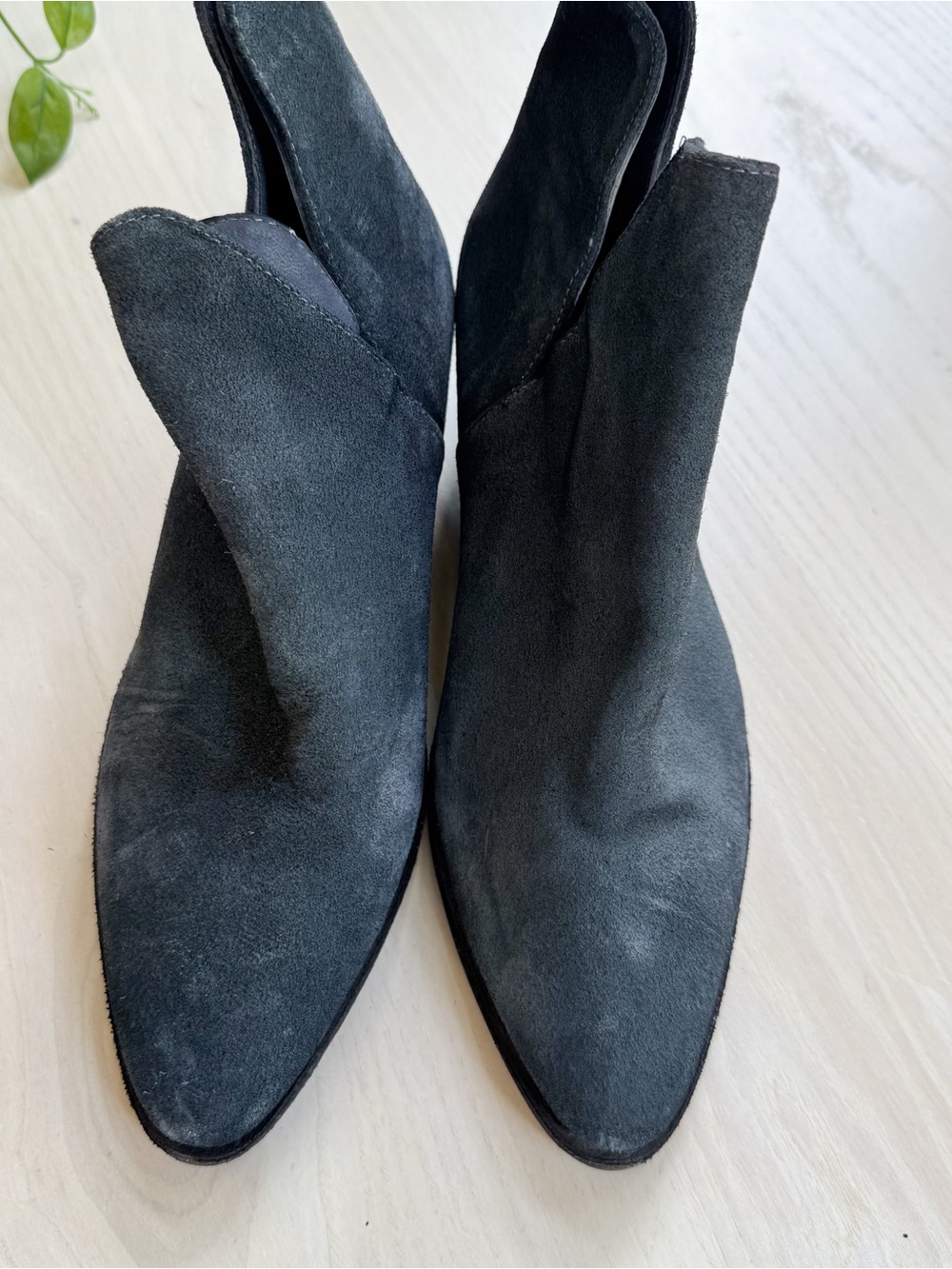 Free People Charcoal Suede Pointed Ankle Booties